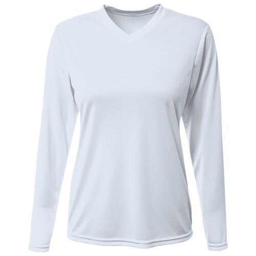 Women's USA-Made Deep V-Neck Long Sleeve T-Shirt Thumbnail