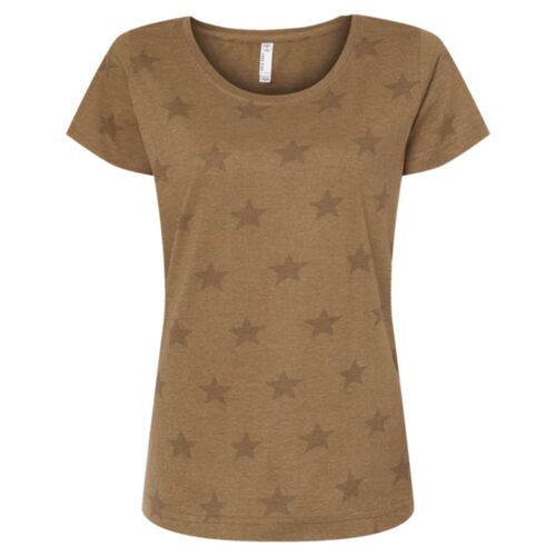 Women's Star Print Scoop Neck Tee Thumbnail